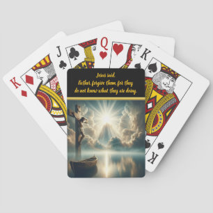 Jeu De Cartes Jésus Pangeant La Croix Au-Dessus Des Eaux Encore