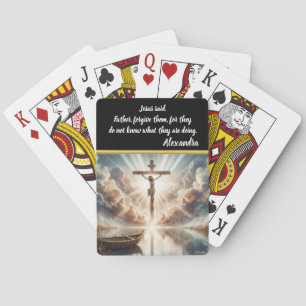 Jeu De Cartes Jésus Pénétrant Sur Des Eaux Encore Réfléchissante