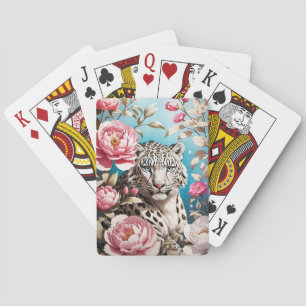 Jeu De Cartes Jeu De Léopard Des Neiges Et Pies Roses