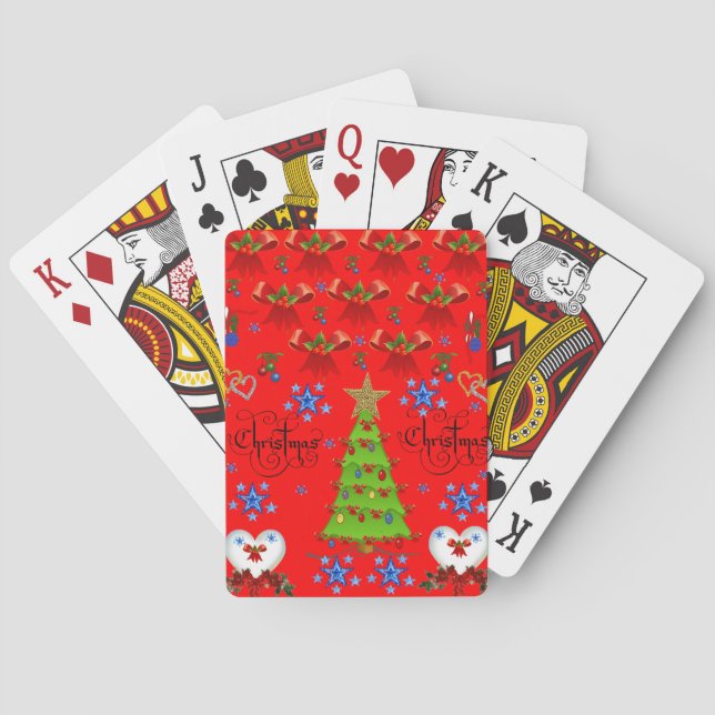 Jeu De Cartes Jeu de Noël carte de jeu terrasse rouge (dos)
