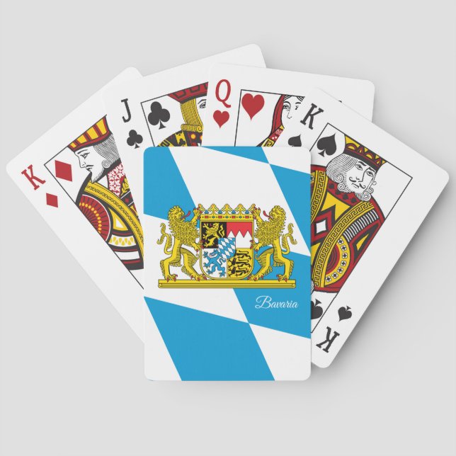 Jeu De Cartes Jeu Drapeau Bavarois, Bavière Jouer Cartes (dos)