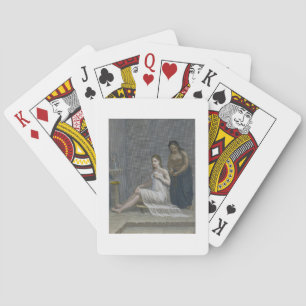 Jeu De Cartes Jeune Turque, ayant les cheveux tressés dans les b