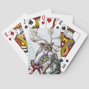 Jeu De Cartes "Jingle Bells" Christmas Holiday Reindeer Art