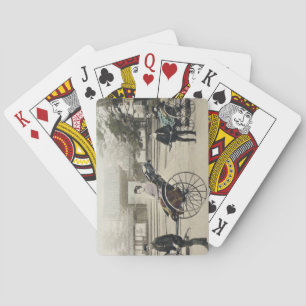 Jeu De Cartes 'Jinrikisha' devant un temple, vers 1880 (main co