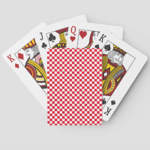Jeu De Cartes Jockey soies Checkerboard Rouge et blanc Derby