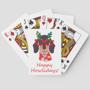 Jeu De Cartes Joli chien de Noël Dachshund amusant moderne