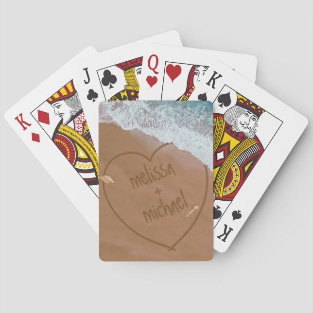 Jeu De Cartes Joli Couples De Sable De Plage (dos)