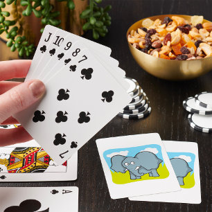 Jeu De Cartes Joli dessin éléphant amusant animal de la jungle