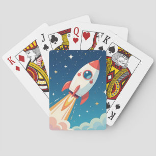 Jeu De Cartes Joli fusée spatiale décollant