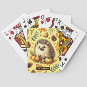 Jeu De Cartes Joli Hérisson Vintage Motif sans couture