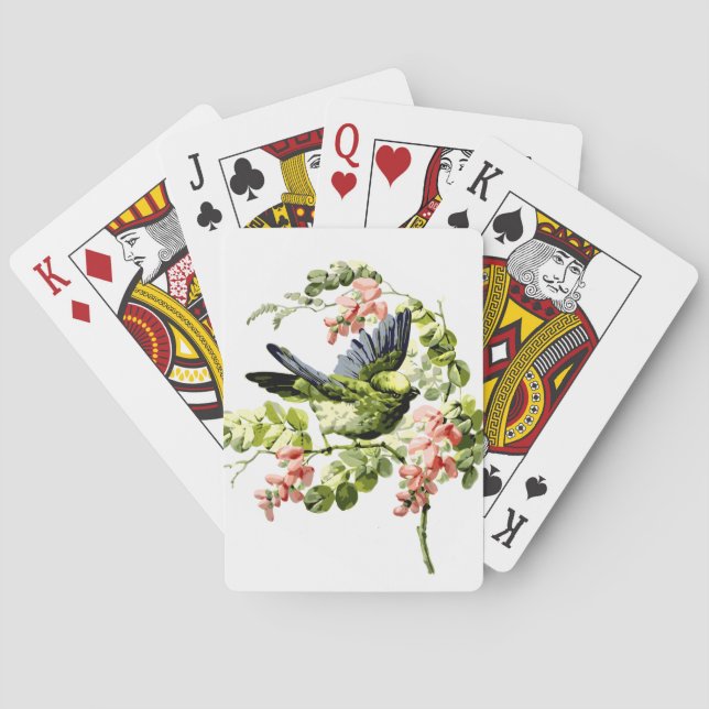 Jeu De Cartes Joli jeune perroquet dans l'arbre à fleurs (dos)