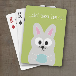 Jeu De Cartes Joli lapin de Pâques avec oeuf et nom personnalisé