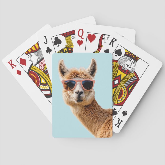 Jeu De Cartes Joli Lllama Avec Lunettes De Soleil Sur (dos)