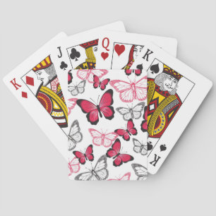 Jeu De Cartes Joli Motif d'art papillon rouge et noir