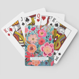 Jeu De Cartes Joli motif floral botanique féminin