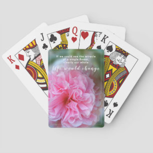 Jeu De Cartes Jolie citation de fleurs roses Hollyhock