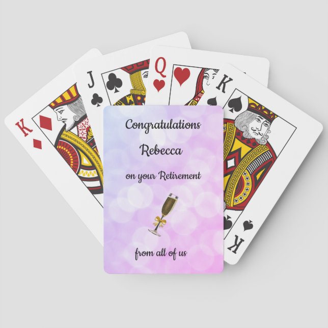 Jeu De Cartes Jolie conception de retraite personnalisée (dos)