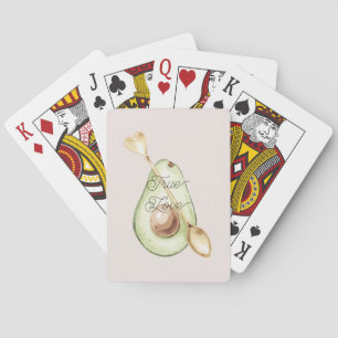 Jeu De Cartes Jolie cuillère en forme de cœur d'avocat rose tend