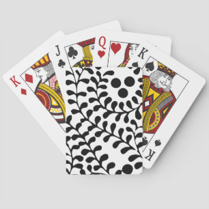 Jeu De Cartes Jolie impression noir et blanc fleurie
