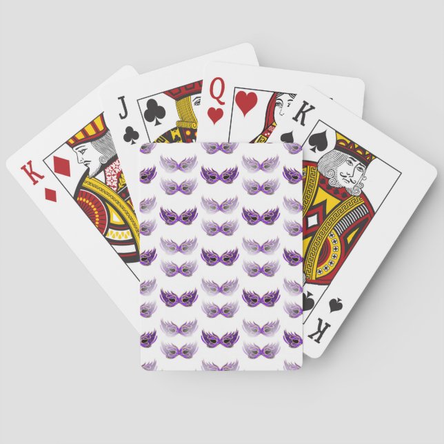 Jeu De Cartes Jolie Mascarade violette Mascarade Masques Mardi G (dos)