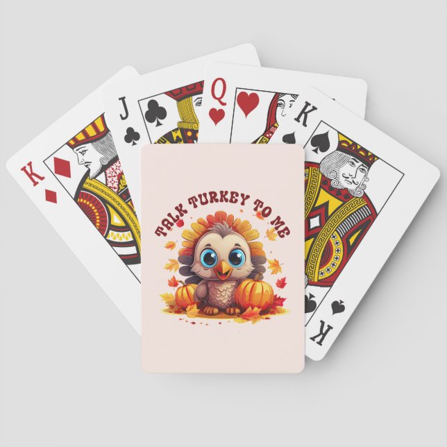 Jeu De Cartes Jolie Turquie et feuillage d'automne (dos)