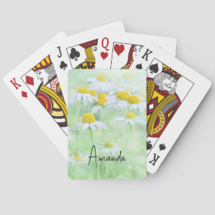 Jeu De Cartes Jolies marguerites dans une photo de terrain
