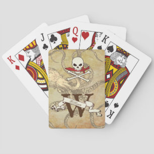 Jeu De Cartes Jolly roger Monogramme Initial Classic Playing Car