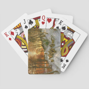 Jeu De Cartes Joué avec des nuances d'heures du soir
