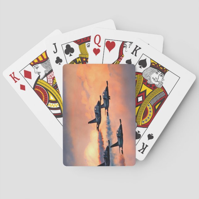 Jeu De Cartes Joue contre le coucher du soleil  (dos)