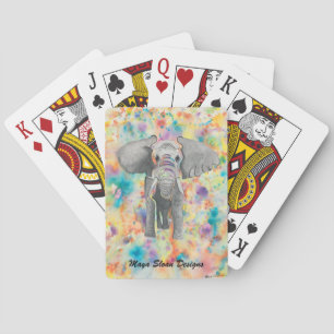 Jeu De Cartes Jouer aux cartes avec l'art original d'éléphant