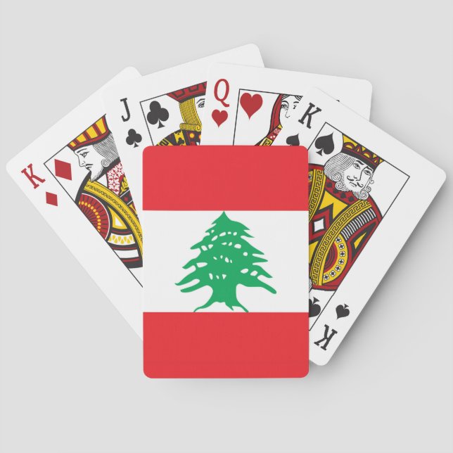 Jeu De Cartes Jouer aux cartes avec le drapeau du Liban (dos)