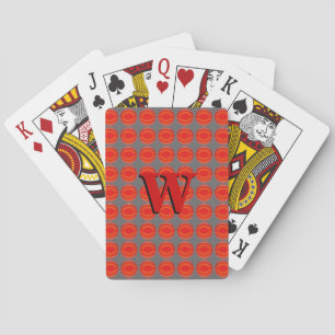Jeu De Cartes Jouer aux cartes - Points rouges avec initial