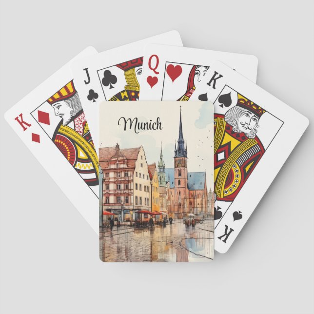 Jeu De Cartes Jouer avec une touche d'art bavarois (dos)