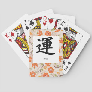 Jeu De Cartes Jouer CARTES, INDEX STANDARD, SYMBOLE KANJI "LUCK"