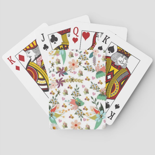 Jeu De Cartes Jouer Carton Deck Bumblebee Floral (dos)
