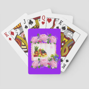 Jeu De Cartes Jouer Carton Deck Purple Roses Rose Fruit