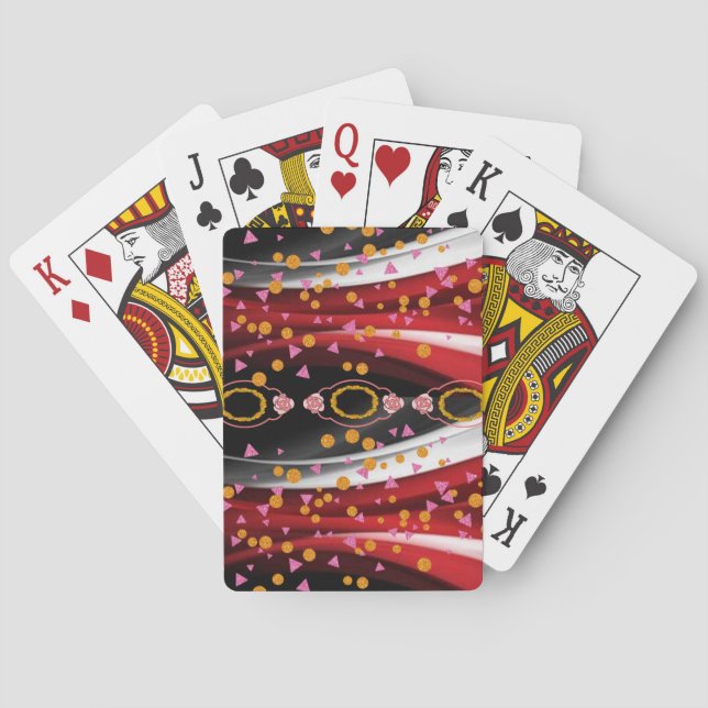 Jeu De Cartes Jouer Deck Carte Abstrait Rouge Blanc Noir (dos)