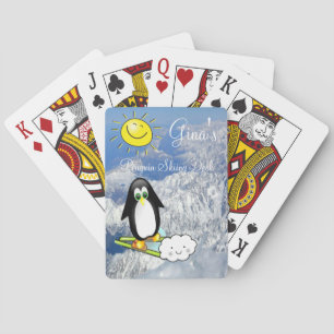 Jeu De Cartes Jouer Monts de pont de carte Skiing Penguin