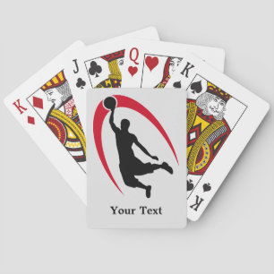 Jeu De Cartes Joueur de basket-ball rouge noir