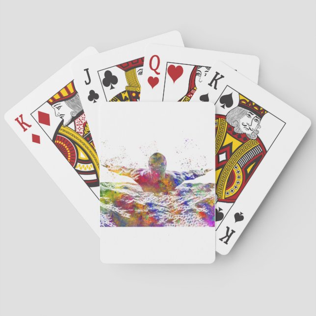 Jeu De Cartes Joueur de football en aquarelle (dos)