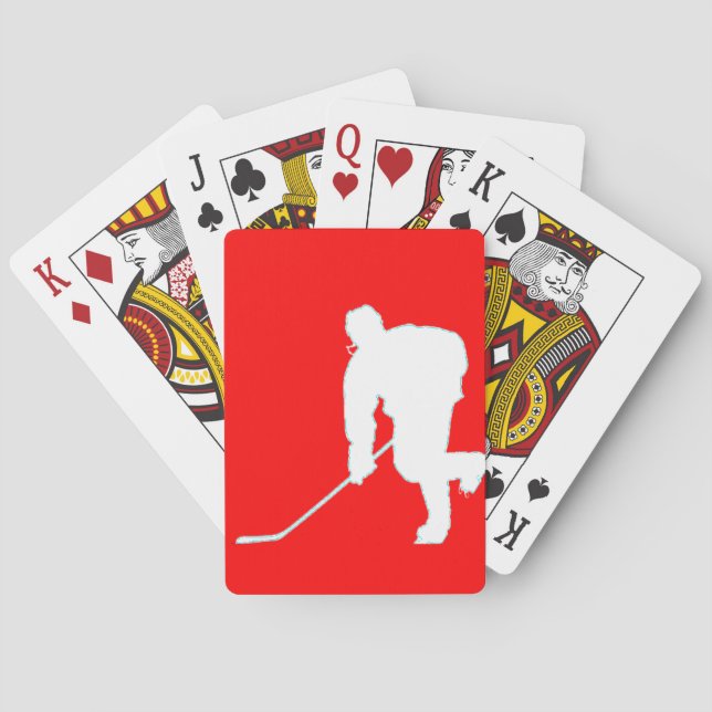 JEU DE CARTES JOUEUR DE HOCKEY BLANC 3 (dos)