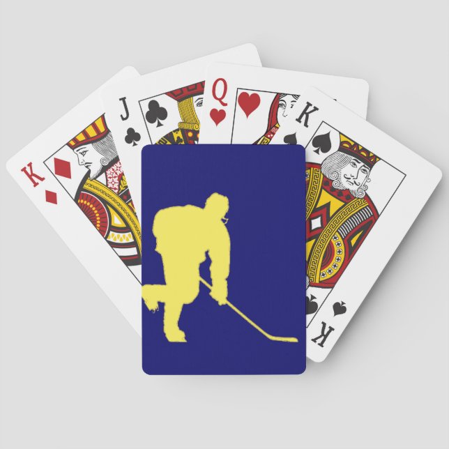 JEU DE CARTES JOUEUR DE HOCKEY BLEU ET OR (dos)