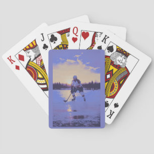 Jeu De Cartes Joueur de hockey sur glace au lever du soleil
