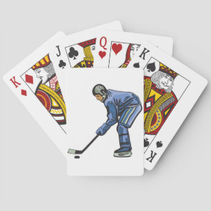 Jeu De Cartes Joueur de hockey sur glace en uniforme bleu