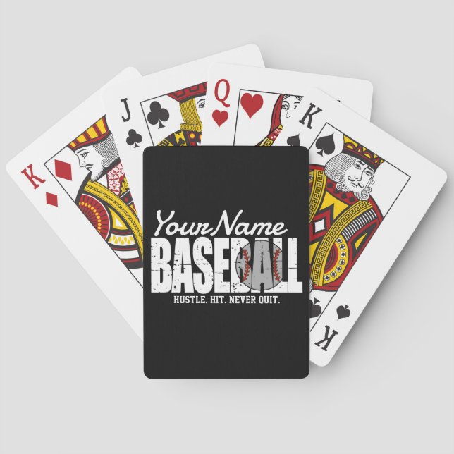 Jeu De Cartes Joueur d'équipe de baseball rétro AJOUTER NOM Pins (dos)