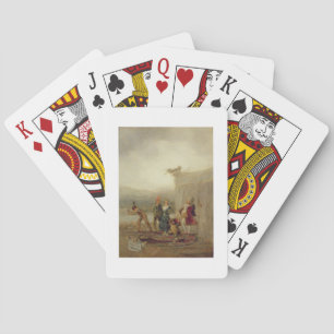 Jeu De Cartes Joueurs ambulants, 1793 (huile sur plaque de fer b