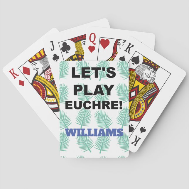 Jeu De Cartes Jouons à Euchre ! Tiki Palm Design (dos)