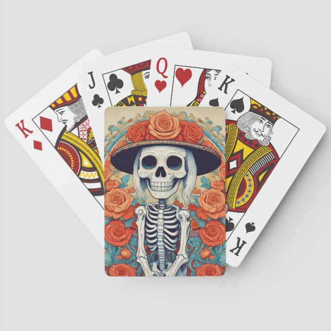 Jeu De Cartes Jour des morts jouant aux cartes (dos)