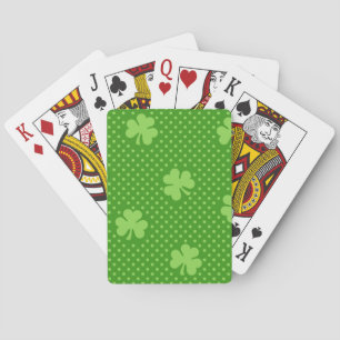 Jeu De Cartes Jour vert de Patricks de saint de motif de trèfle