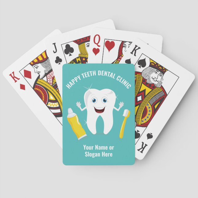 Jeu De Cartes Joyeuse dent texte personnalisé lecture de cartes (dos)